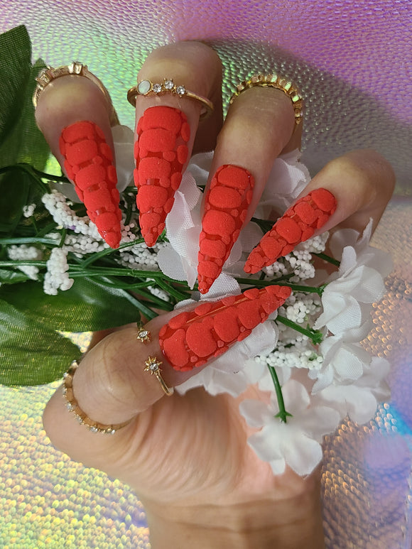 Red Bling Press-on Nails , Red Rhinestones For Nails - itzine.ru